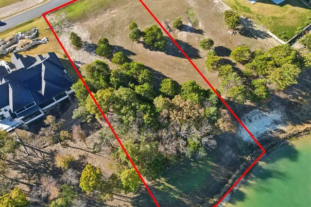 a view of a lake with beach