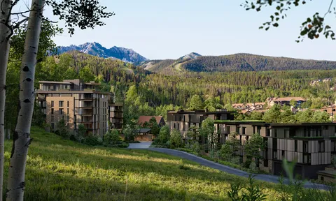a view of a lake with a mountain in the background