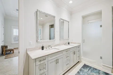 a bathroom with a shower