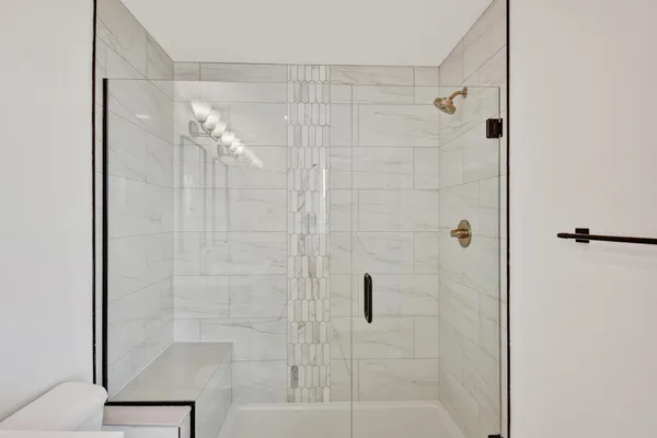 a bathroom with a shower
