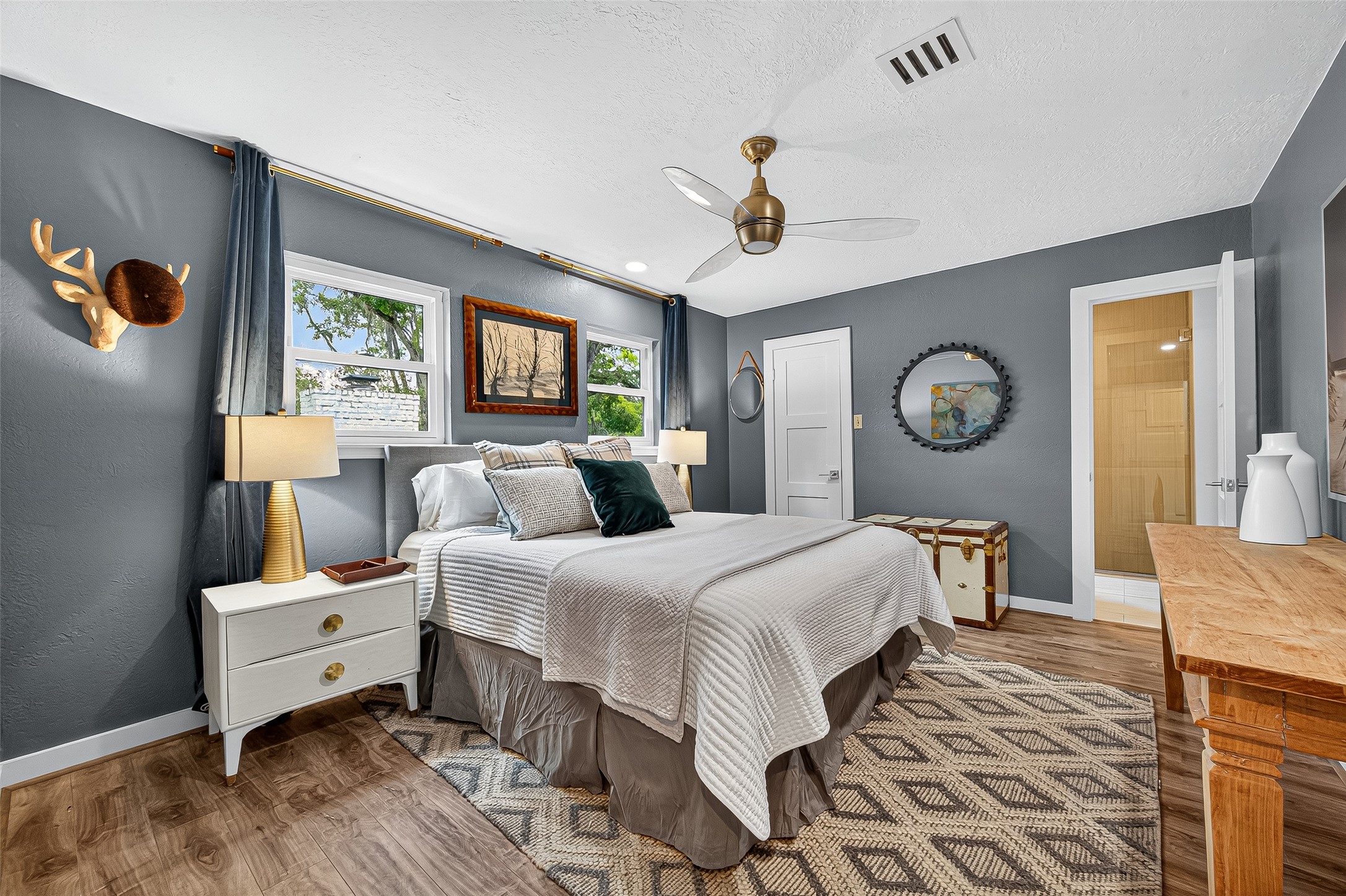 415 Ramblewood Road Houston, TX 77079 - Photo 24 of 49 1st of 4 bedrooms upstairs. Open door to the right leads to bathroom, shared with 2nd bedroom.