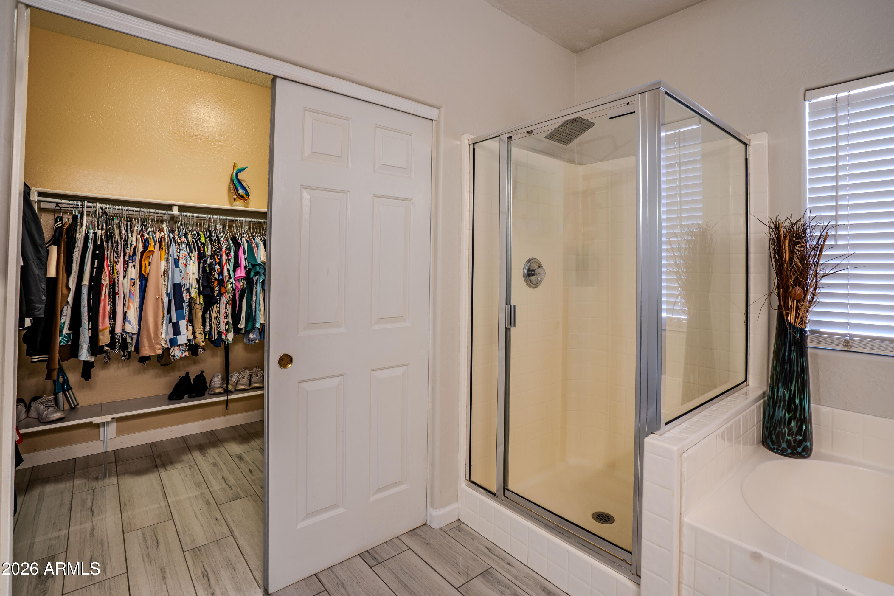 5137 West Grenadine Road Laveen, AZ 85339 - Photo 34 of 53 a view of walk in closet with clothes and shoes