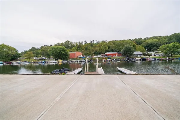 a view of a lake with outdoor space
