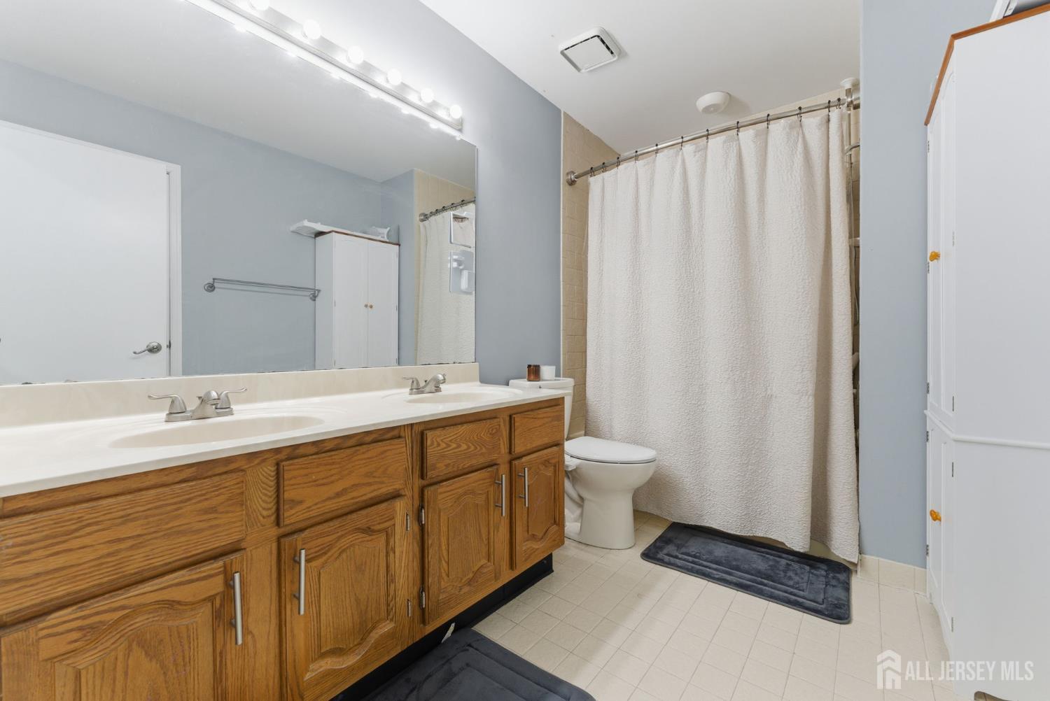 3242 Cypress Court Monmouth Junction, NJ 08852 - Photo 13 of 25 a bathroom with a double vanity sink toilet and a mirror