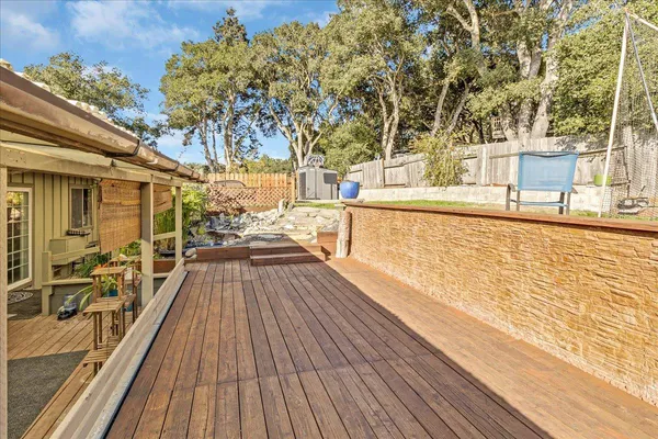 swimming pool view with seating space