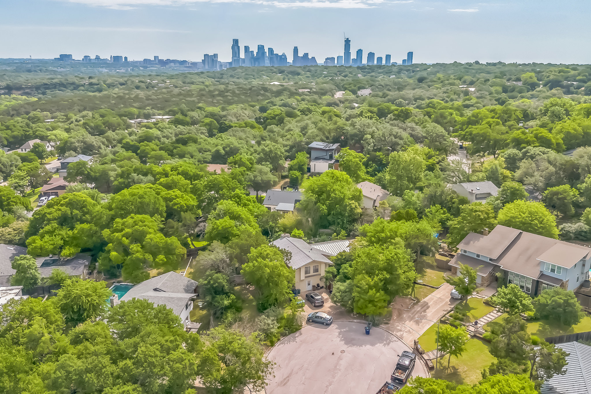 2502 Side Cove Austin, TX 78704 - Photo 29 of 30 an aerial view of residential houses with outdoor space and trees