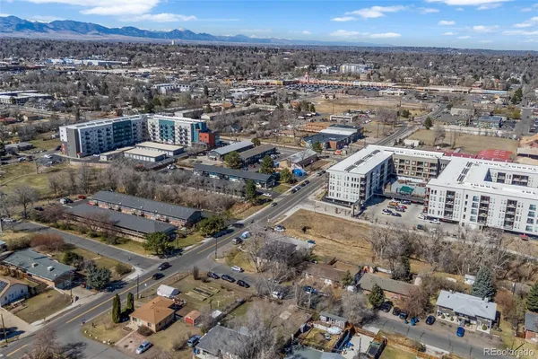 an aerial view of a city