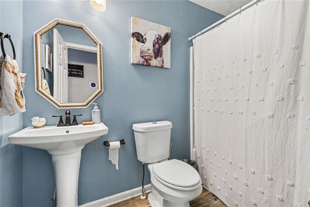 302 Fairview Lane Dallas, GA 30157 - Photo 18 of 26 a bathroom with a toilet sink and mirror