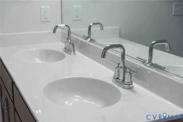 a close view of a sink in a bathroom