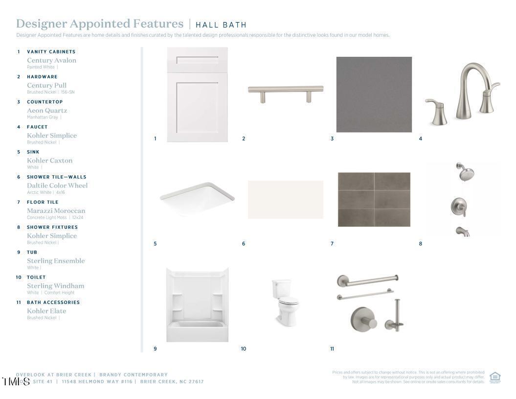 11548 Helmond Way, Unit 116 Raleigh, NC 27617 - Photo 12 of 36 Hall Bath Selections