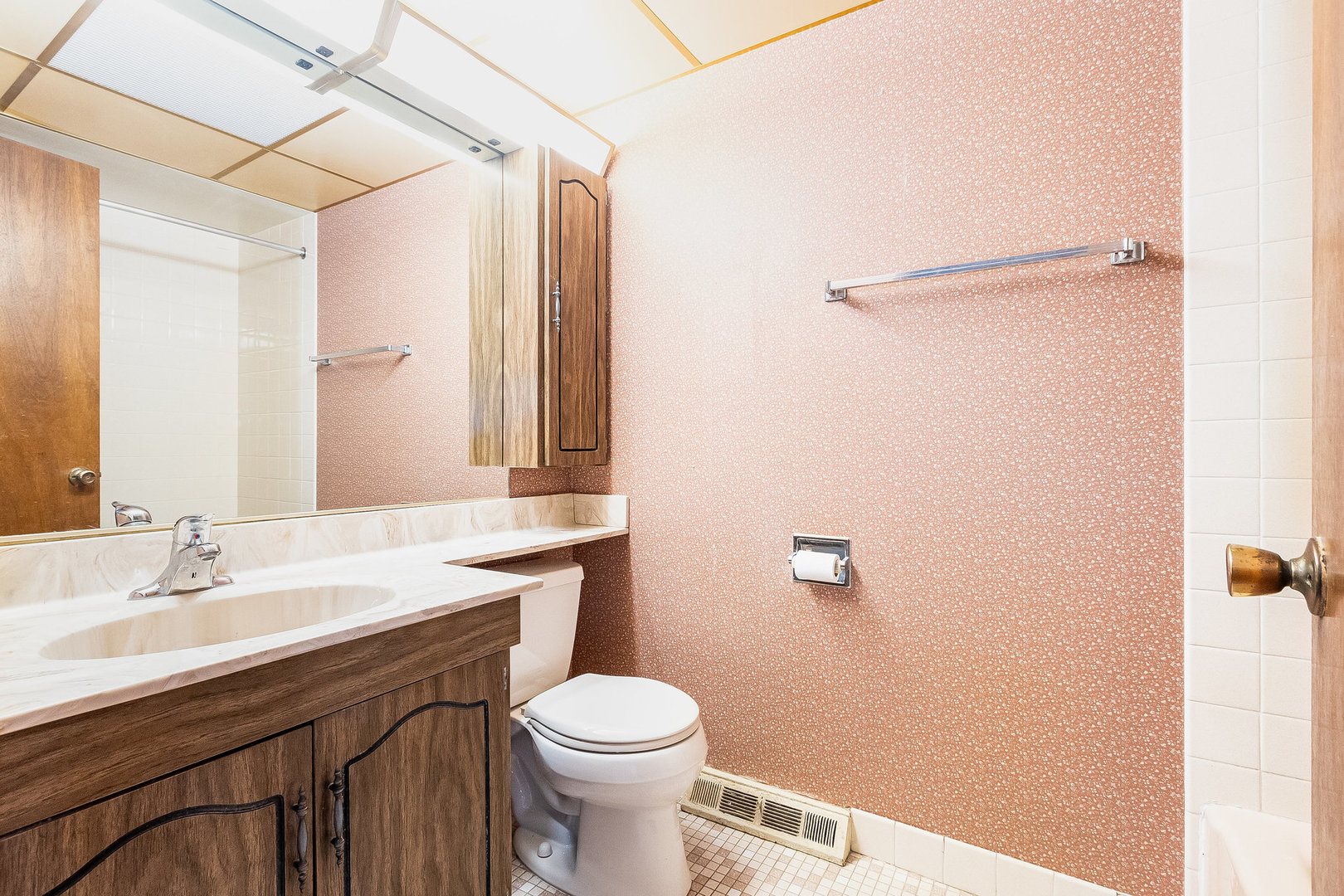 17010 Gaynelle Road Tinley Park, IL 60477 - Photo 9 of 19 a bathroom with a granite countertop sink toilet and shower