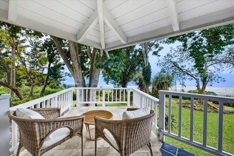 a view of a chair in wooden deck