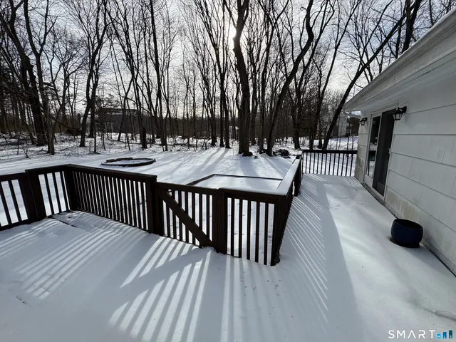 a view of backyard with a patio and wooden floor