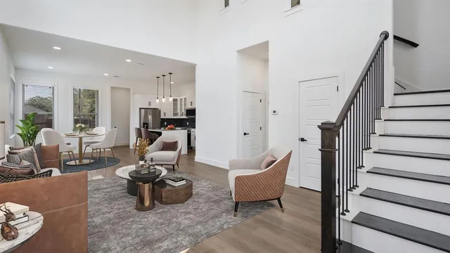 a living room with furniture