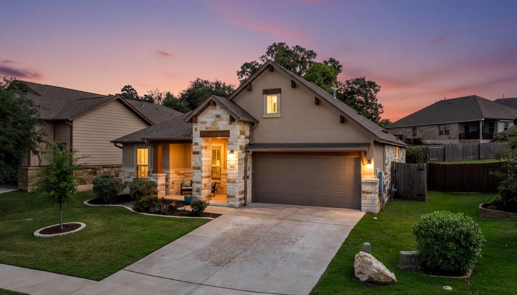 308 Morning Ridge Georgetown, TX 78628 - Photo 18 of 33 a front view of a house with a yard and garage