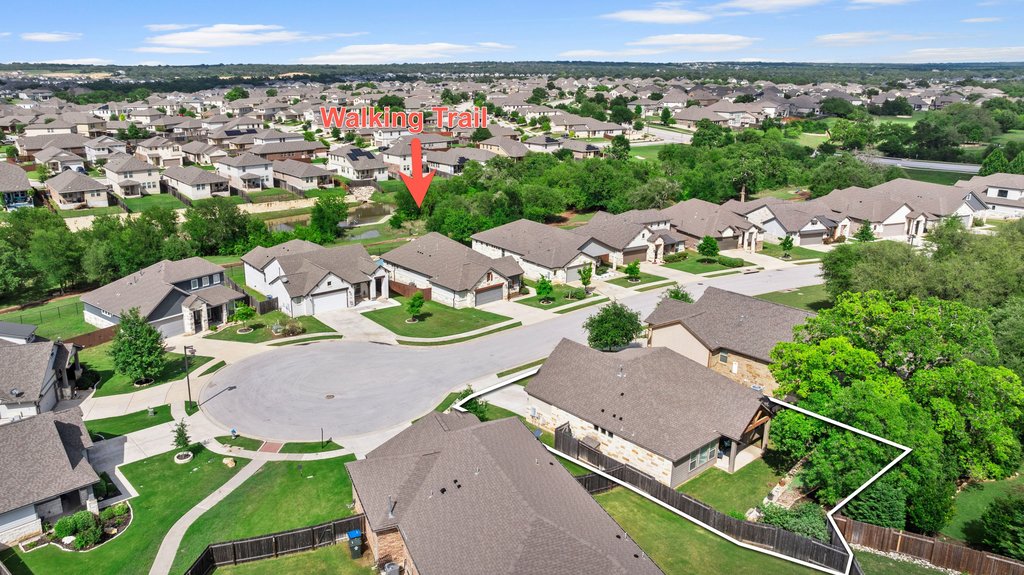 308 Morning Ridge Georgetown, TX 78628 - Photo 33 of 33 an aerial view of a house with a garden