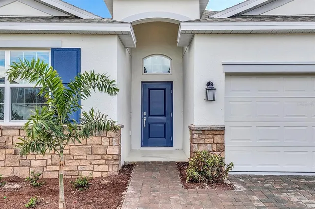 a front view of a house with entryway