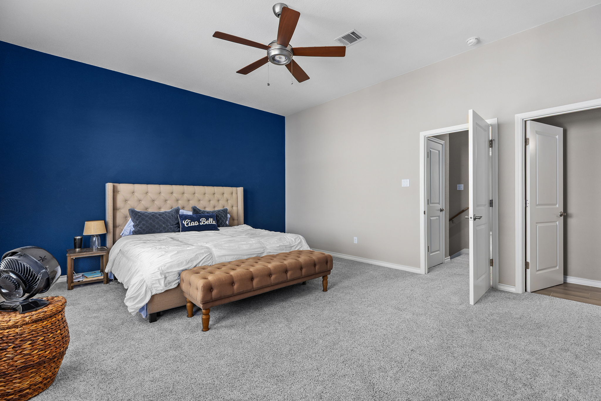 1125 Highknoll Lane Georgetown, TX 78628 - Photo 23 of 40 Carpeted bedroom with baseboards and a ceiling fan