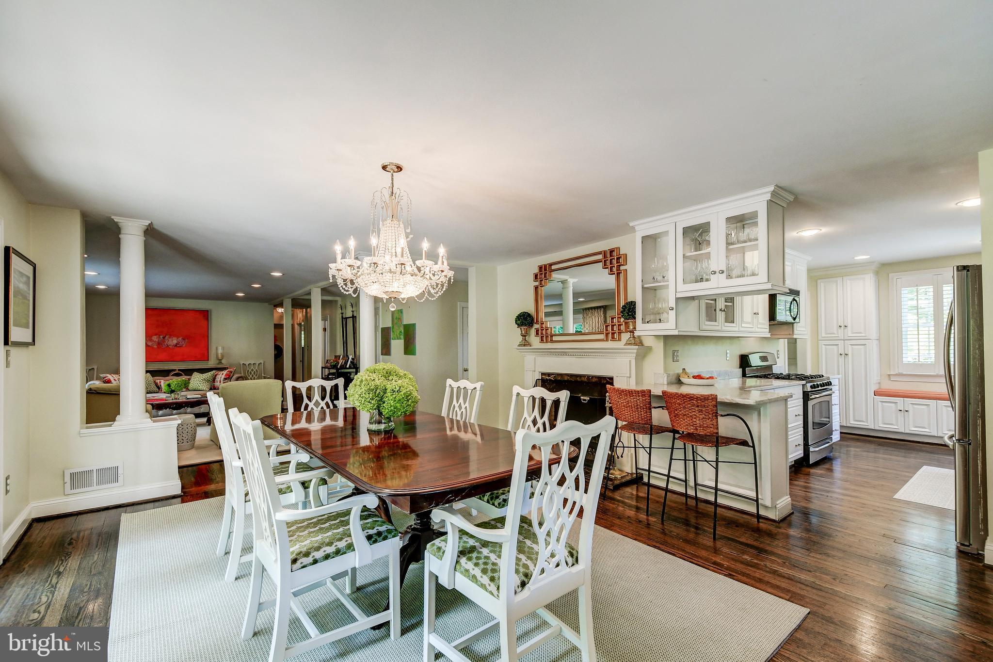 1741 Circle Road Baltimore, MD 21204 - Photo 17 of 40 a view of a dining room with furniture wooden floor and chandelier