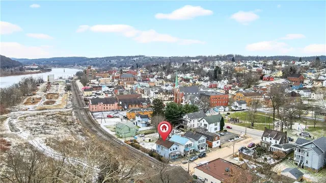 an aerial view of a city