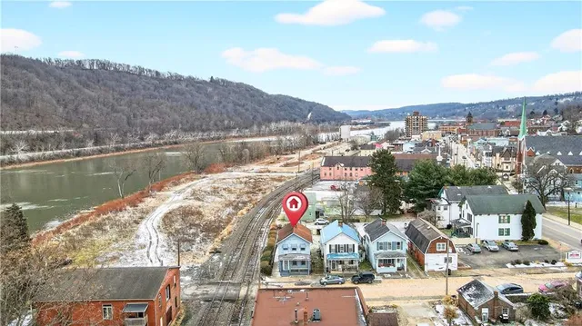 an aerial view of a city