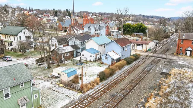 an aerial view of a city