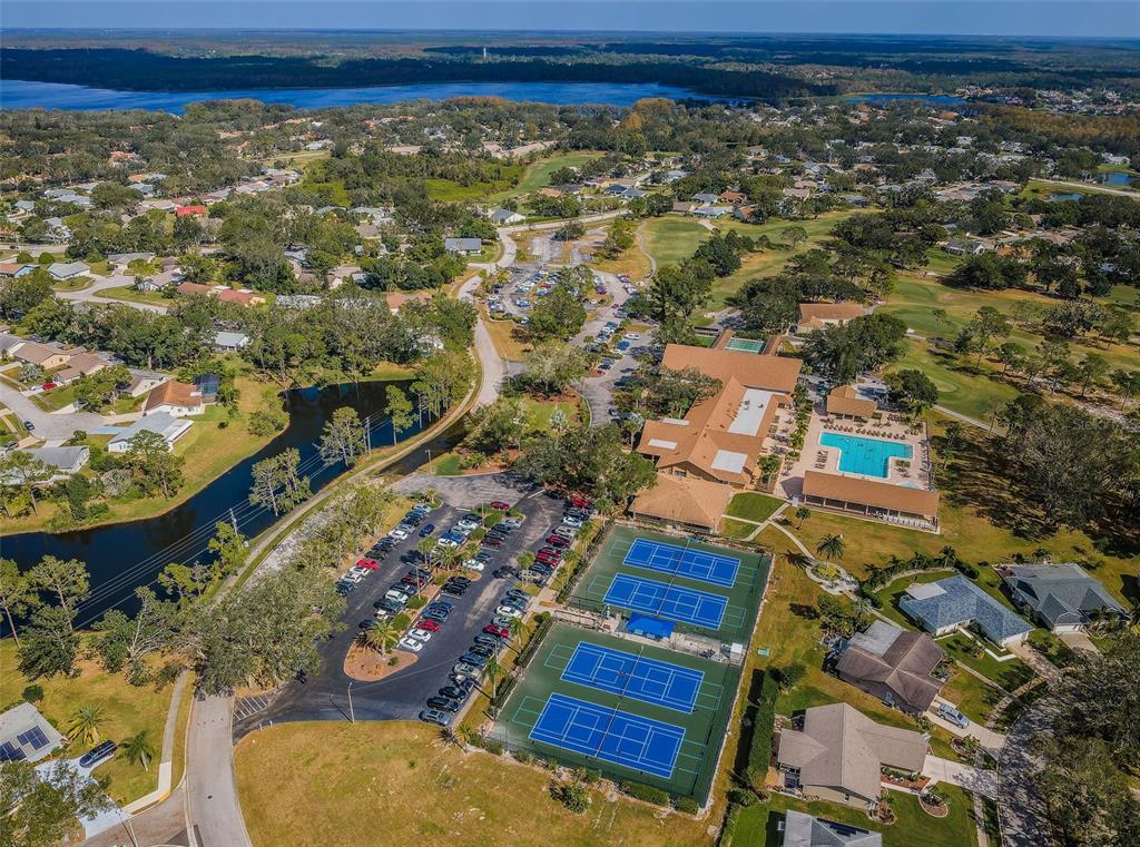 3116 Highlands Boulevard, Unit 3116 Palm Harbor, FL 34684 - Photo 55 of 56 an aerial view of residential houses with outdoor space