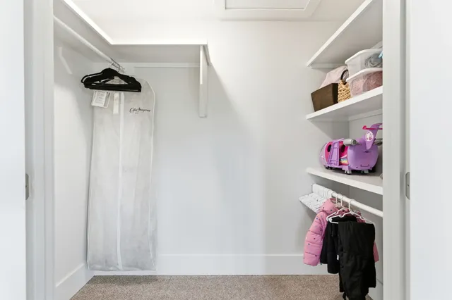 a close view of walk in closet