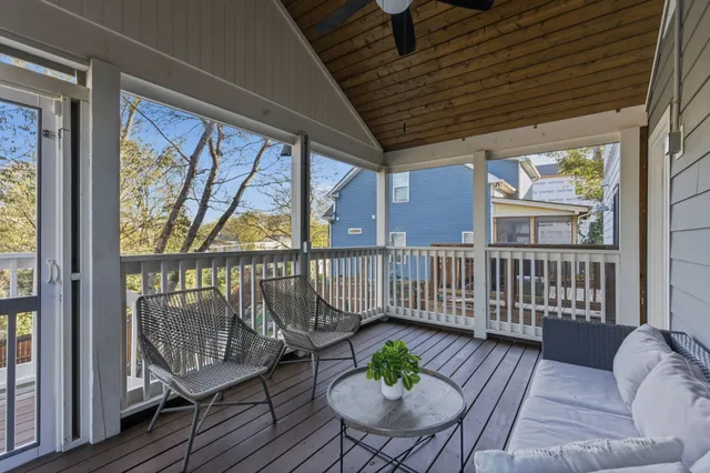 a outdoor living space with furniture