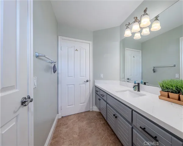 a view of a garage with storage