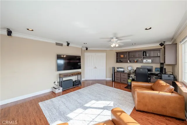 a view of a swimming pool with a garden