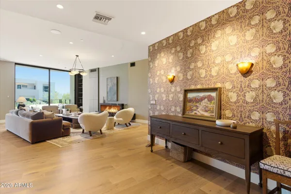 a living room with furniture