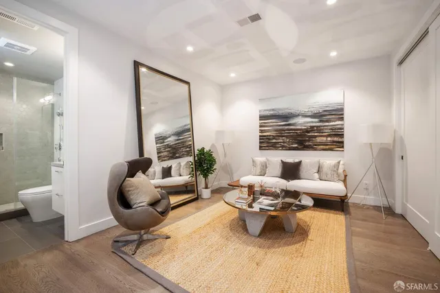 a living room with furniture