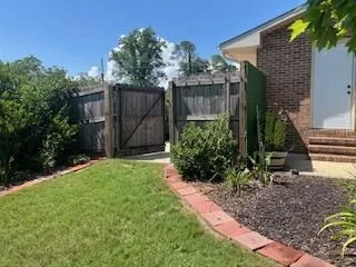 a view of a backyard with plants