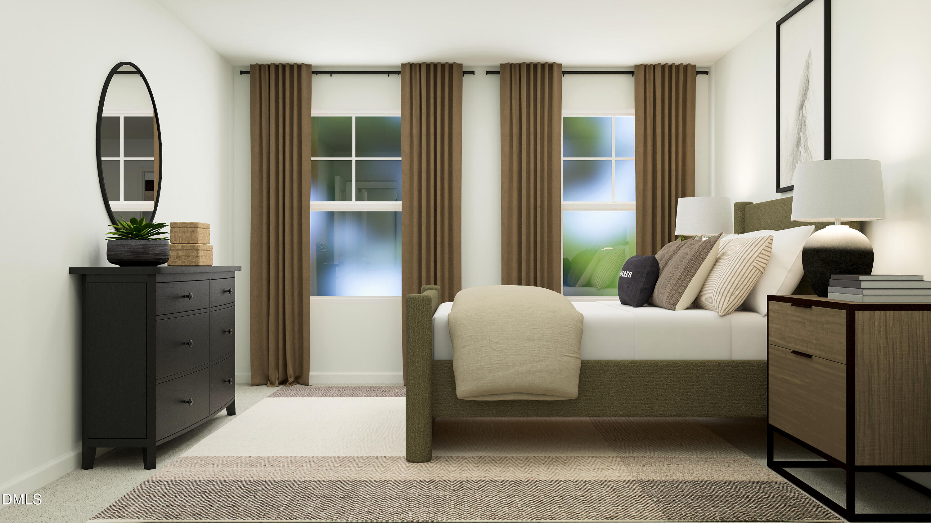 192 Redford Pl Drive Rolesville, NC 27571 - Photo 11 of 24 a bedroom with a bed and a mirror