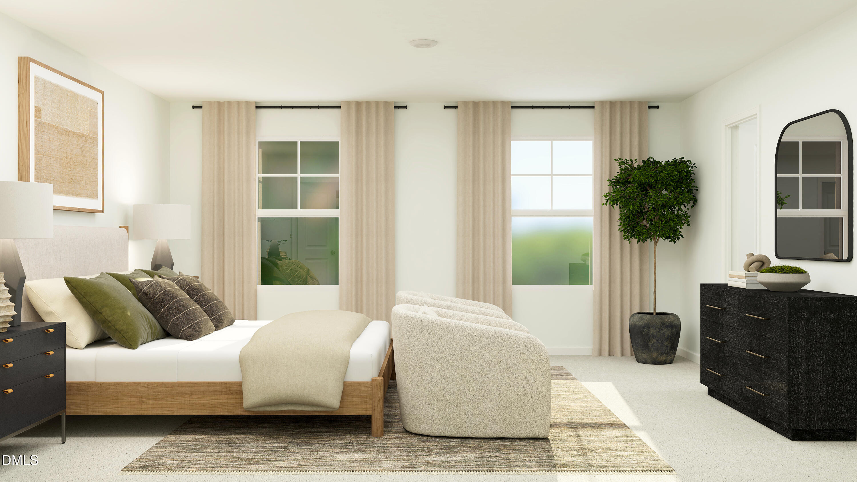 192 Redford Pl Drive Rolesville, NC 27571 - Photo 20 of 24 a bedroom with a bed flat screen tv and window