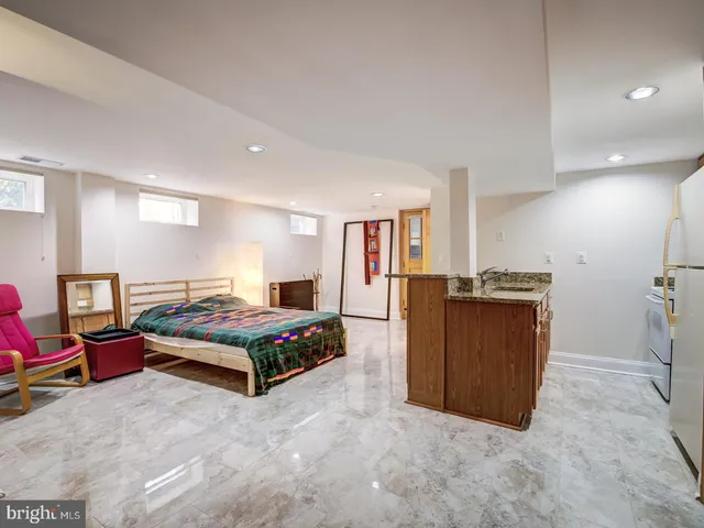 a view of a bench on a patio