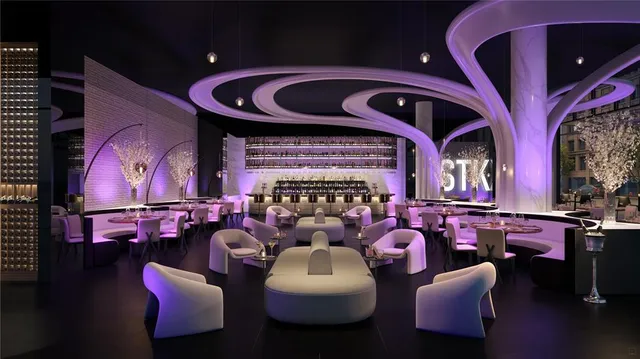 a view of roof deck with seating space