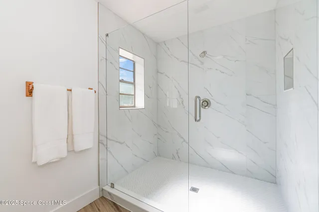 a bathroom with a shower