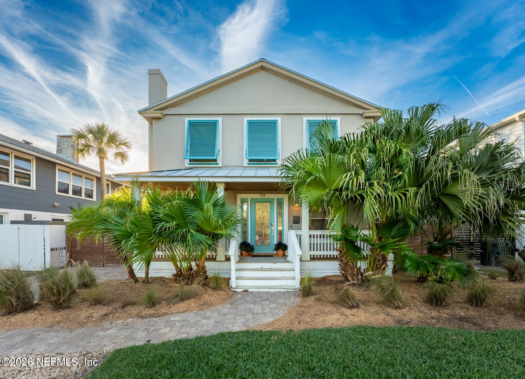 714 Second Street Neptune Beach, FL 32266 - Photo 1 of 1 a view of a house with a yard and plants