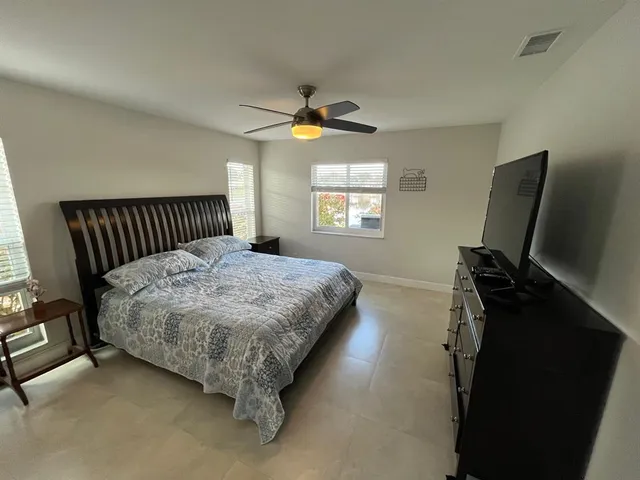a view of a swimming pool with a lake view