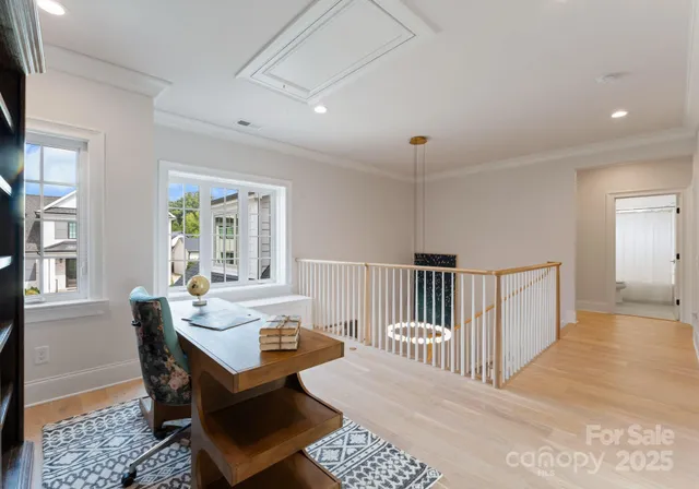a bath room with a window