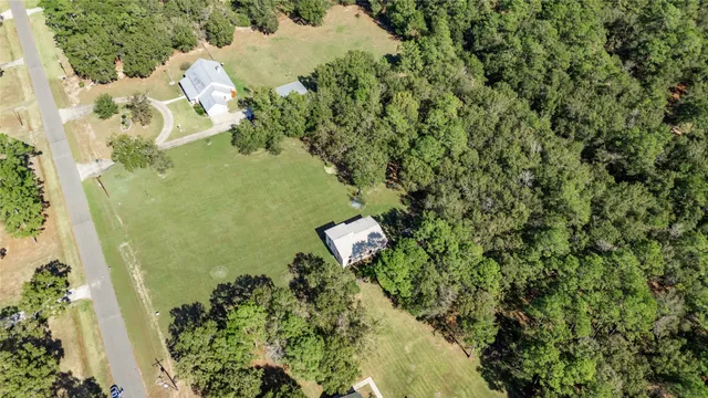 a view of a garden with a lake