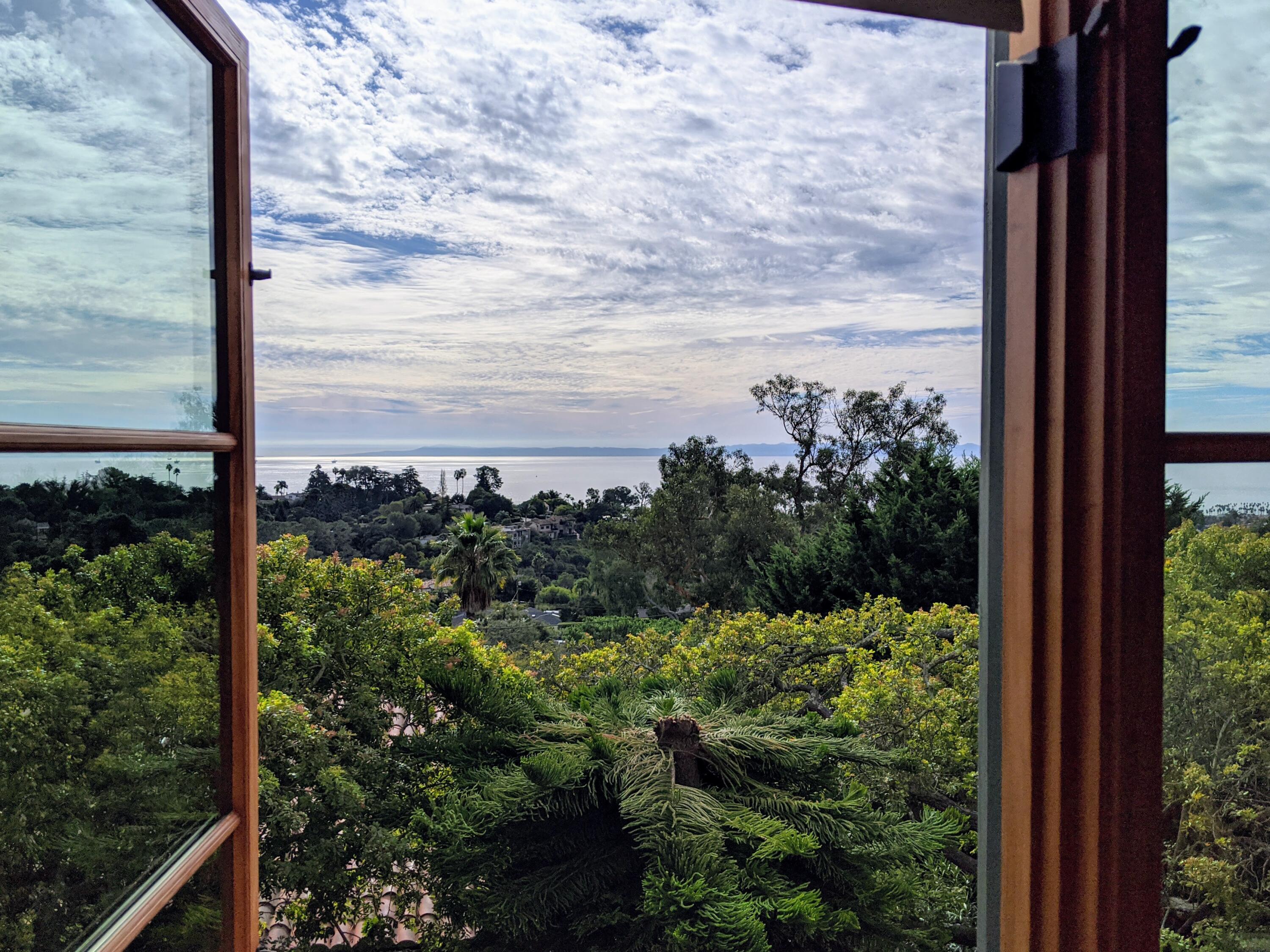1933 Eucalyptus Hill Road Santa Barbara, CA 93108 - Photo 10 of 11 a view of a garden from a window