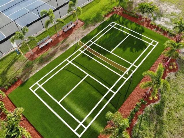 an aerial view of a house having yard