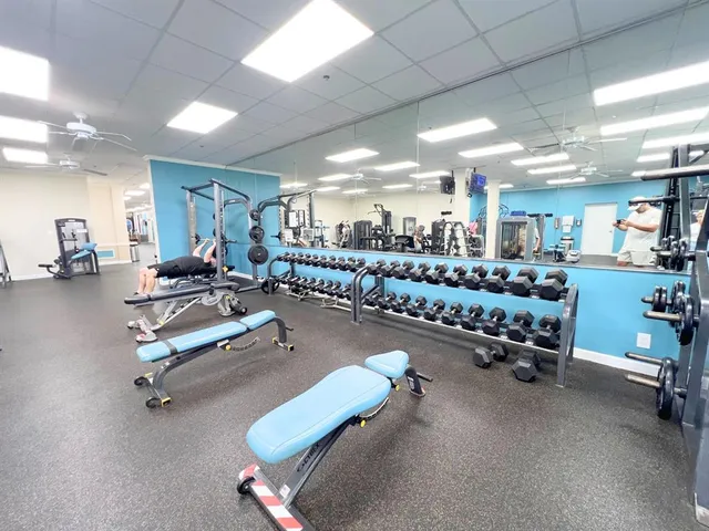 a picture of a room with gym equipment