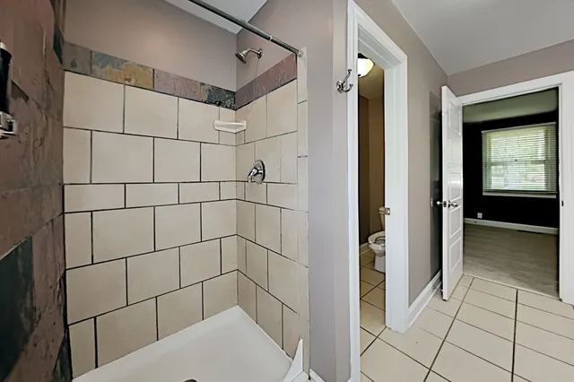 a bathroom with a shower