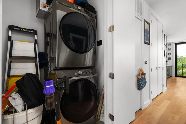 a view of a storage and utility room