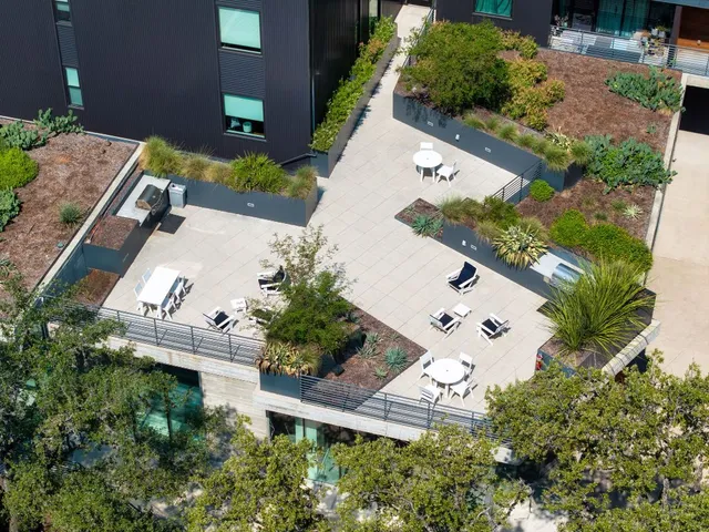 a view of a city with tall buildings