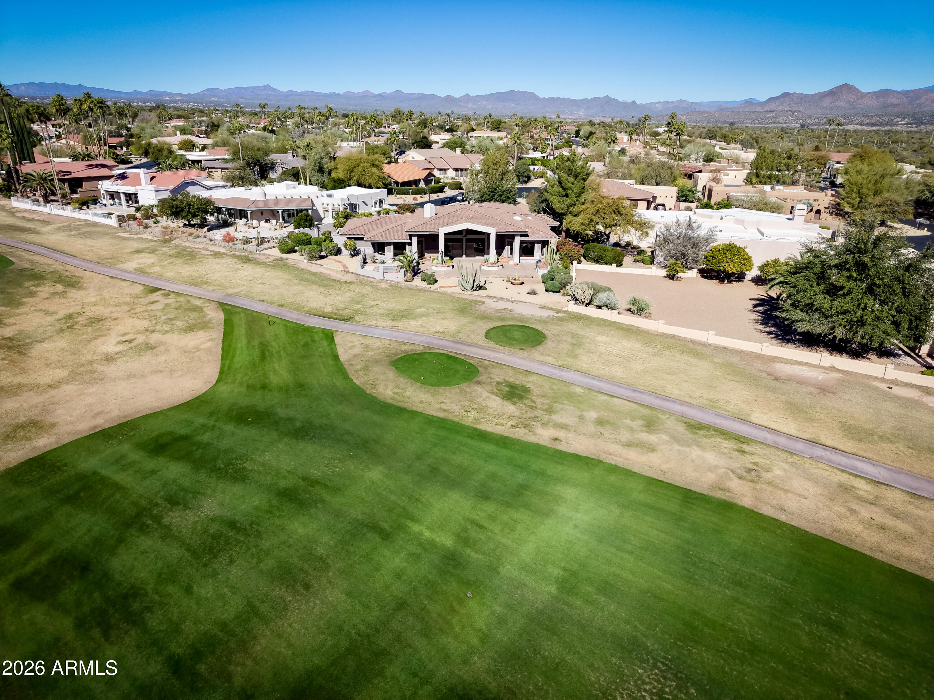 19125 East Vía Esquina Rio Verde, AZ 85263 - Photo 7 of 50 an aerial view of residential houses with outdoor space and trees